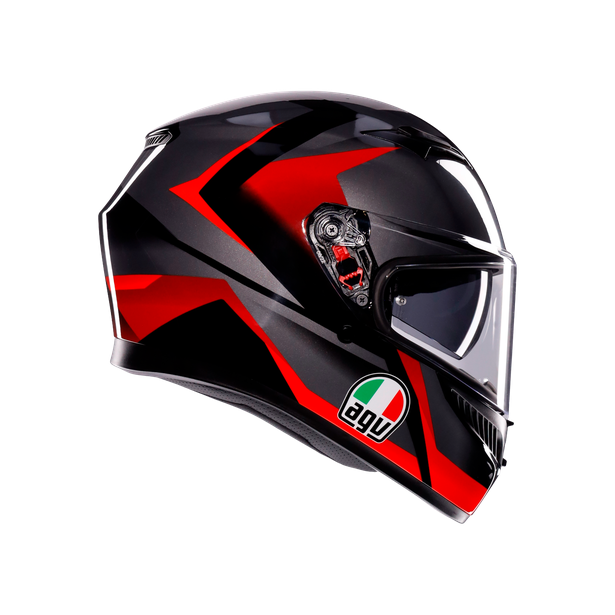 Agv K3 Mplk Striga Black Grey Red Kapalı Kask
