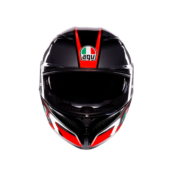 Agv K3 Mplk Striga Black Grey Red Kapalı Kask