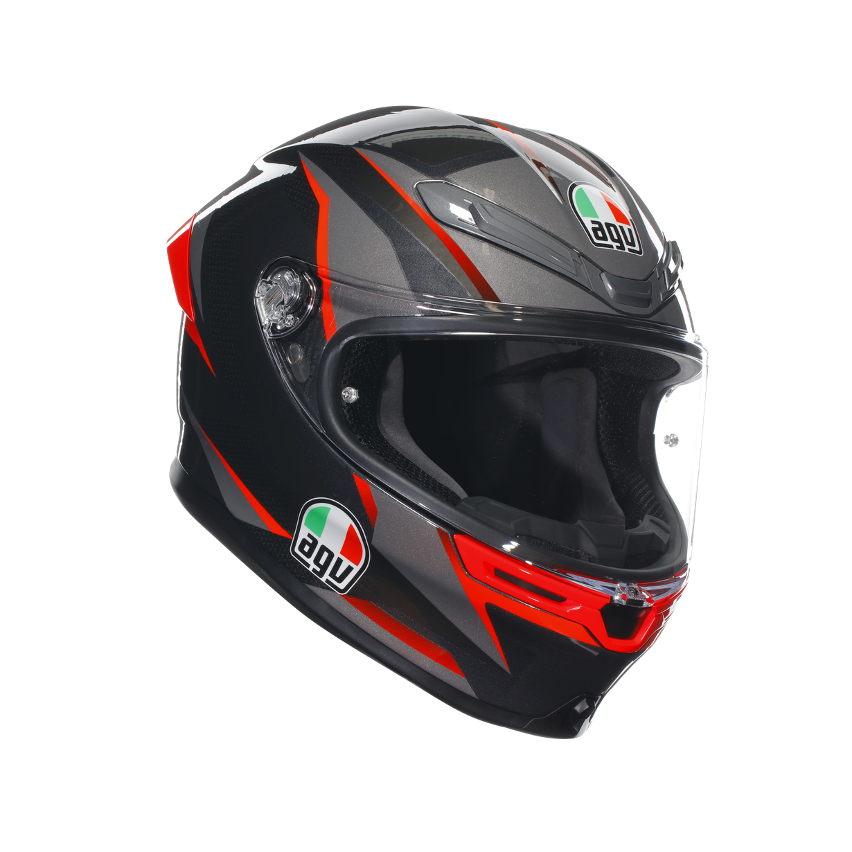 Agv K6S Mplk Slashcut Blk Grey Red Kapalı Kask