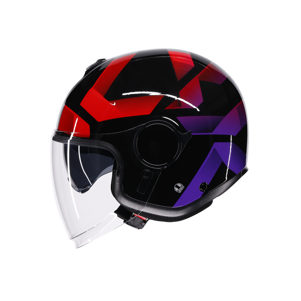Agv Eteres Camogli Black Red Purple Açık Kask