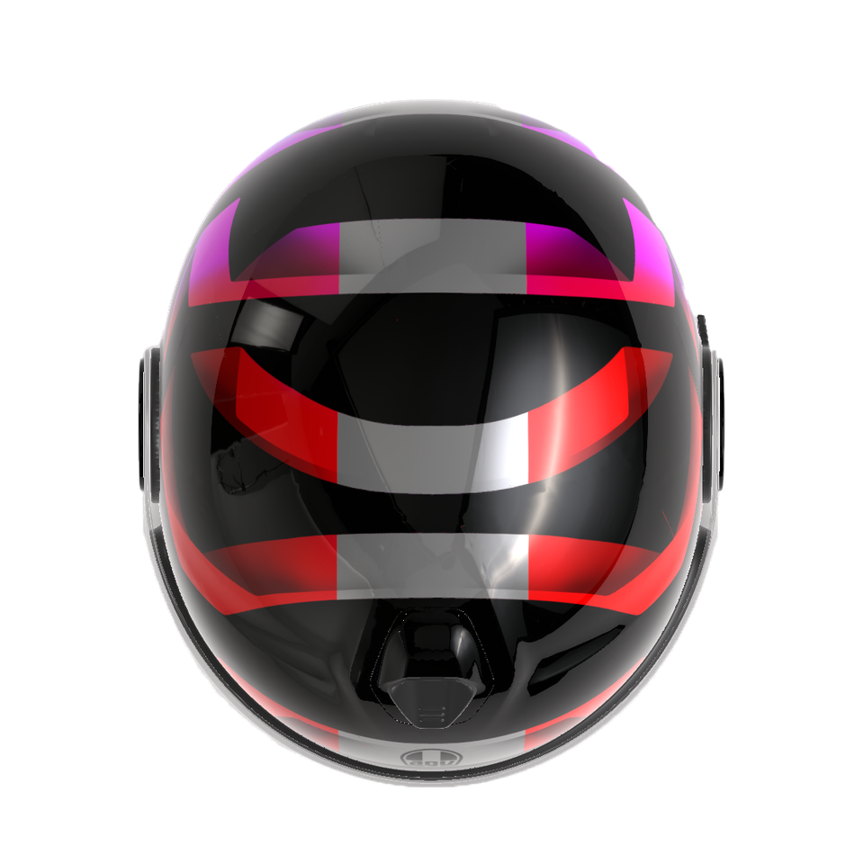 Agv Eteres Camogli Black Red Purple Açık Kask