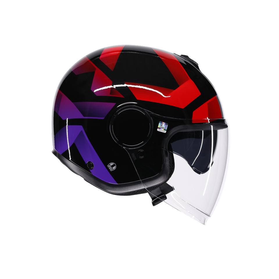 Agv Eteres Camogli Black Red Purple Açık Kask