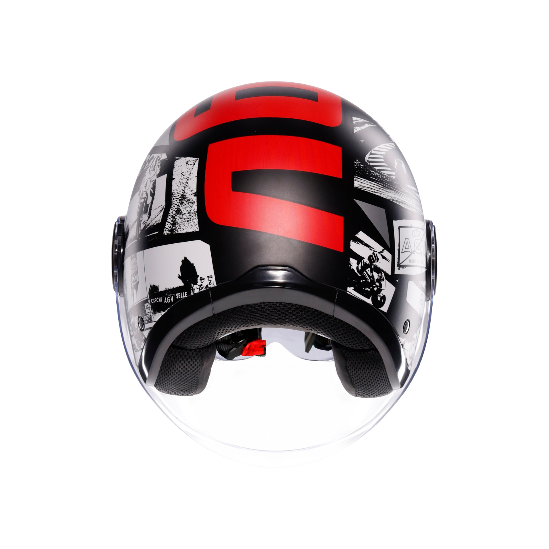 Agv Eteres  History Matt Black White Red  Açık Kask