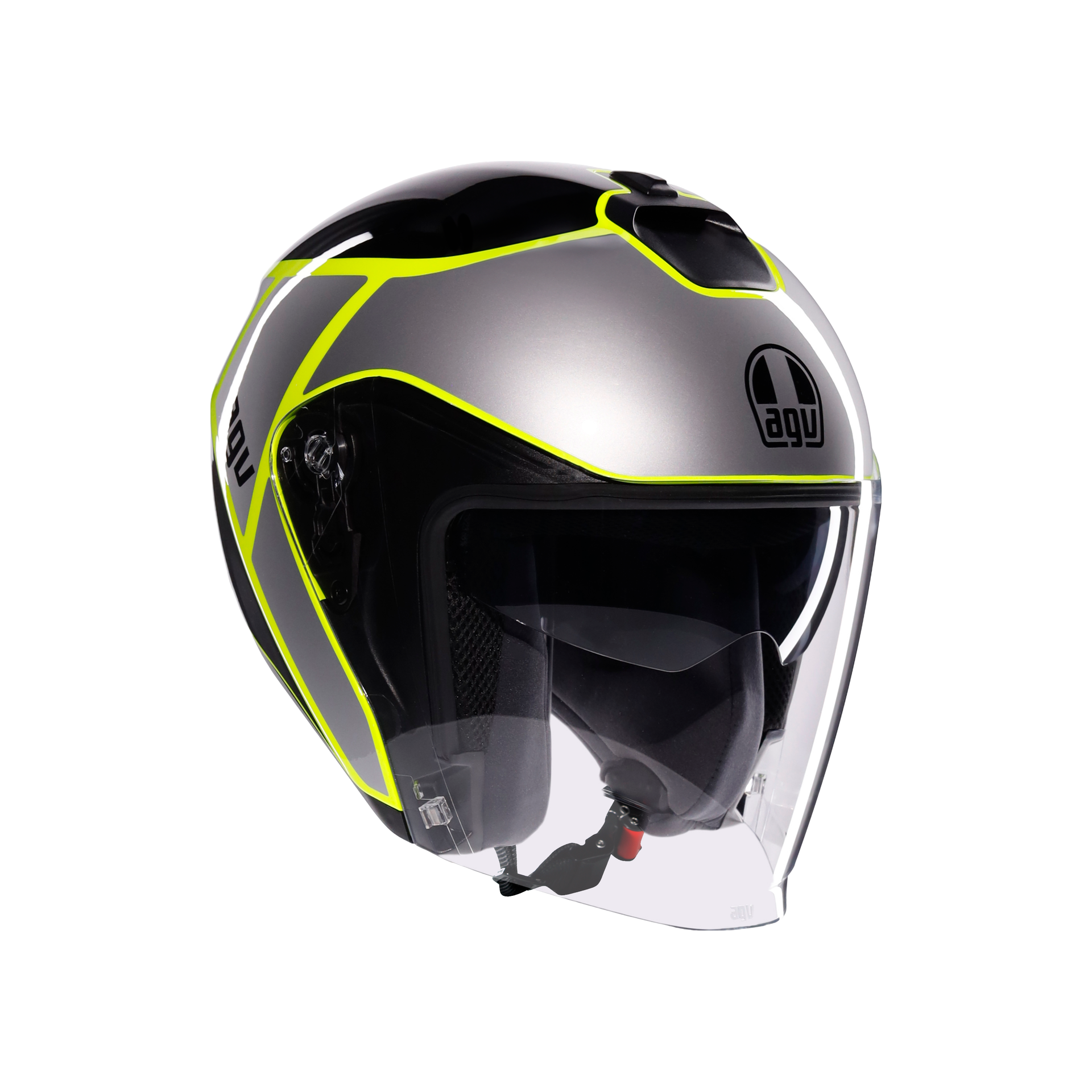 Agv İrides Davao Black Grey Yellow Fluo Kapalı Kask