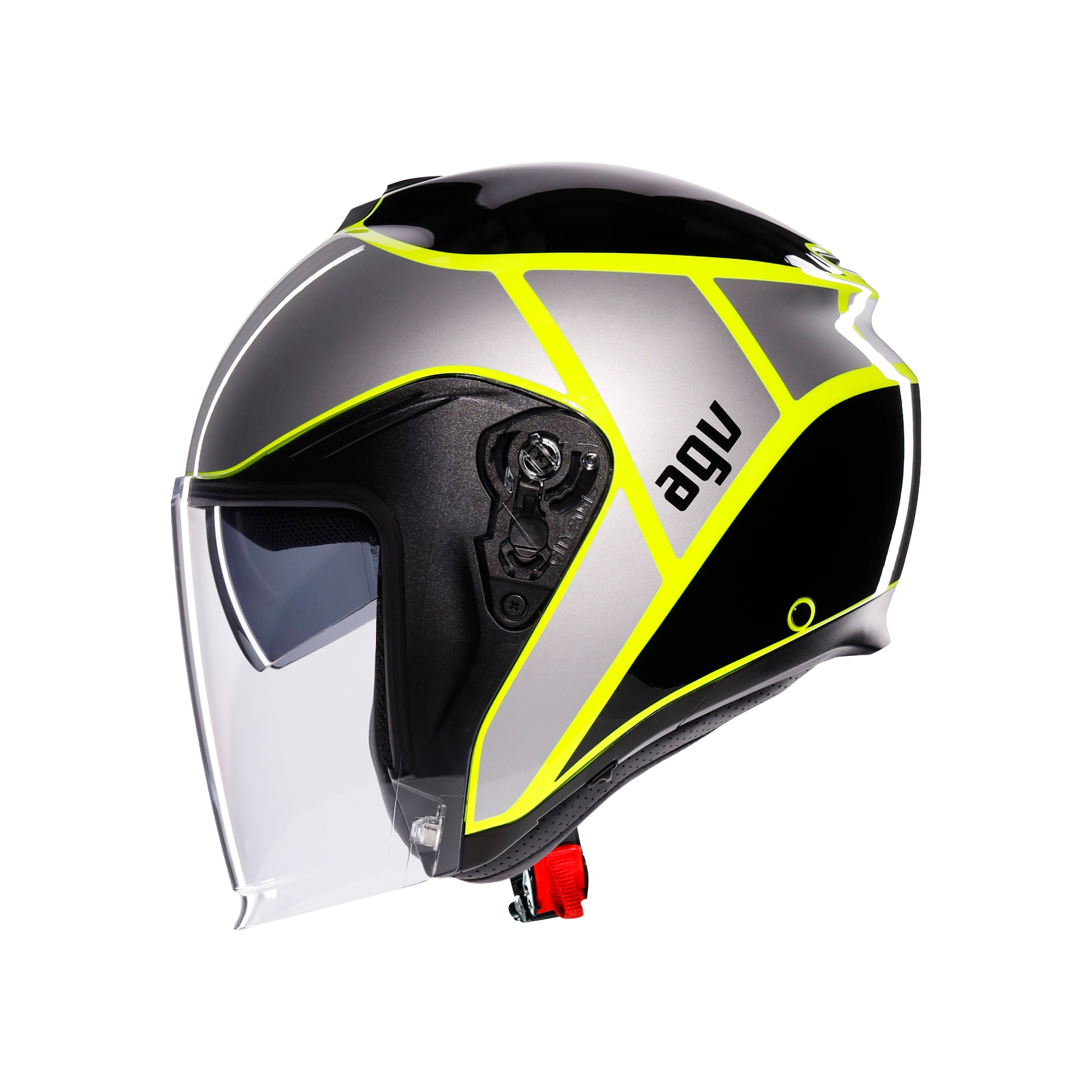 Agv İrides Davao Black Grey Yellow Fluo Kapalı Kask