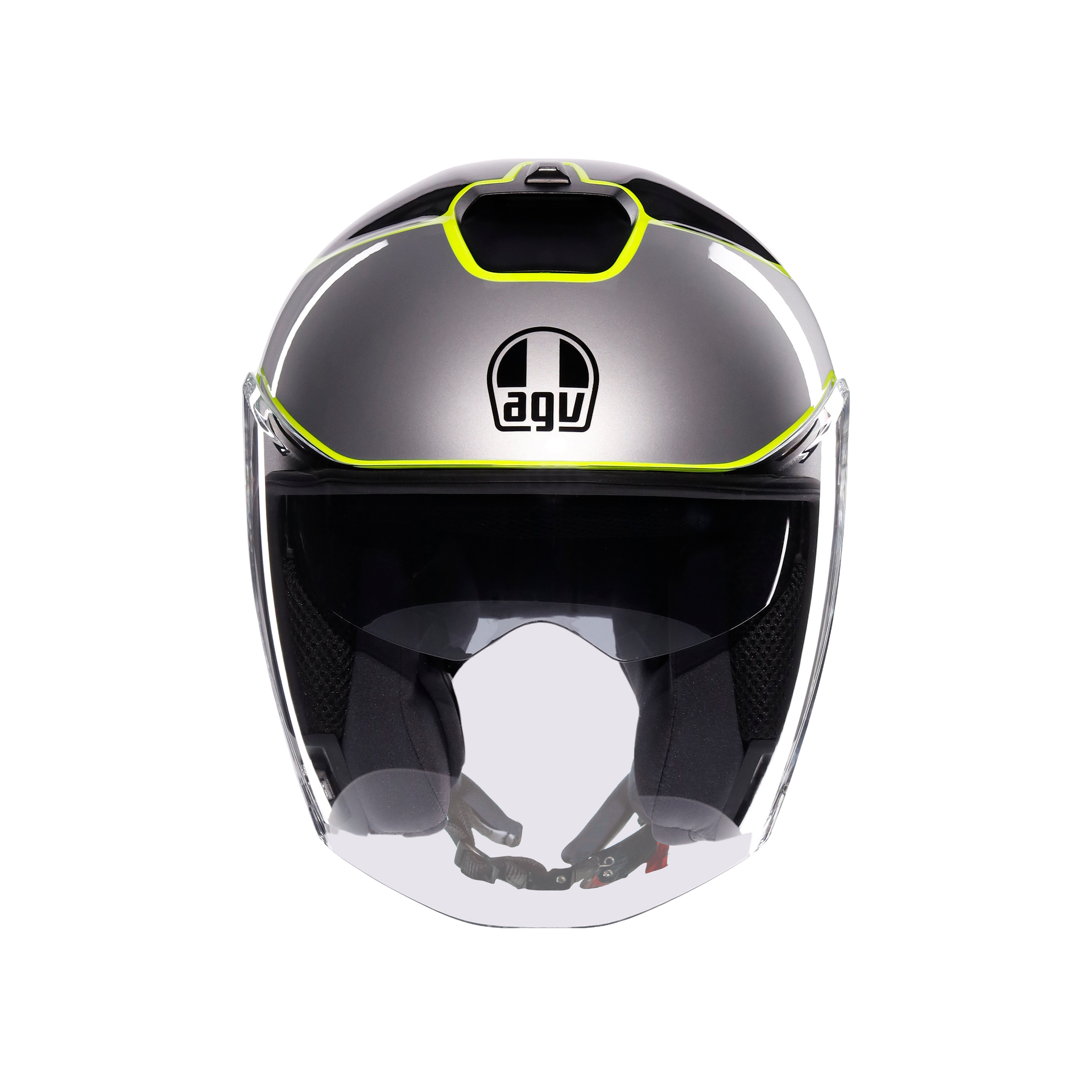 Agv İrides Davao Black Grey Yellow Fluo Kapalı Kask