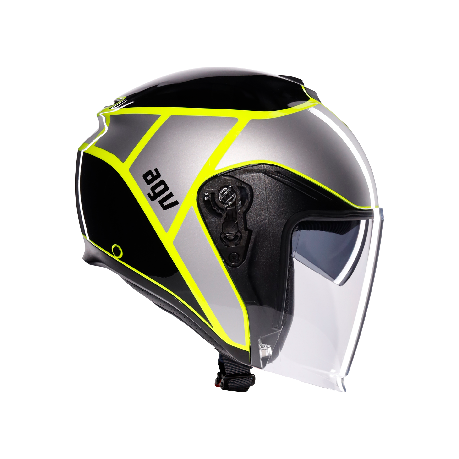 Agv İrides Davao Black Grey Yellow Fluo Kapalı Kask