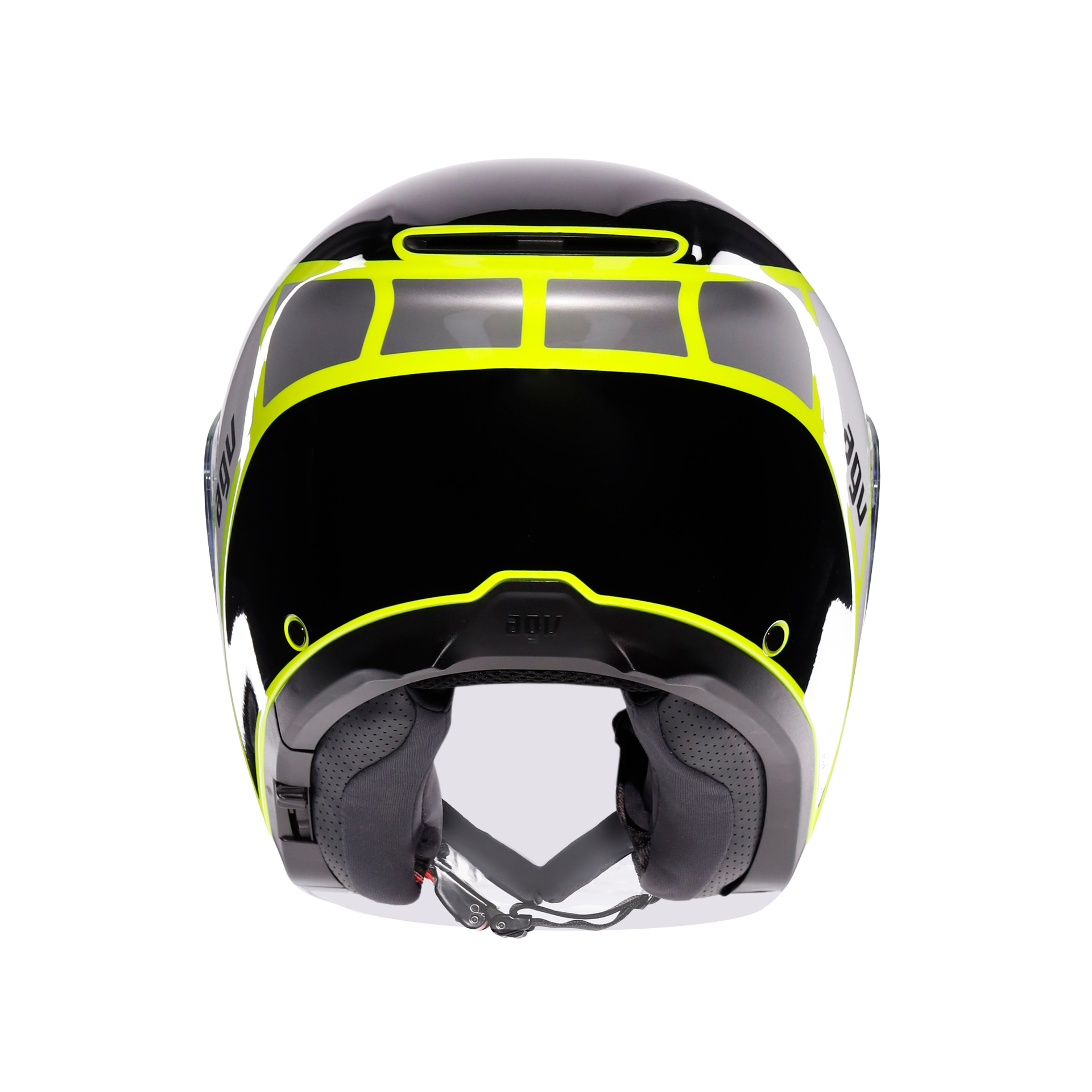 Agv İrides Davao Black Grey Yellow Fluo Kapalı Kask