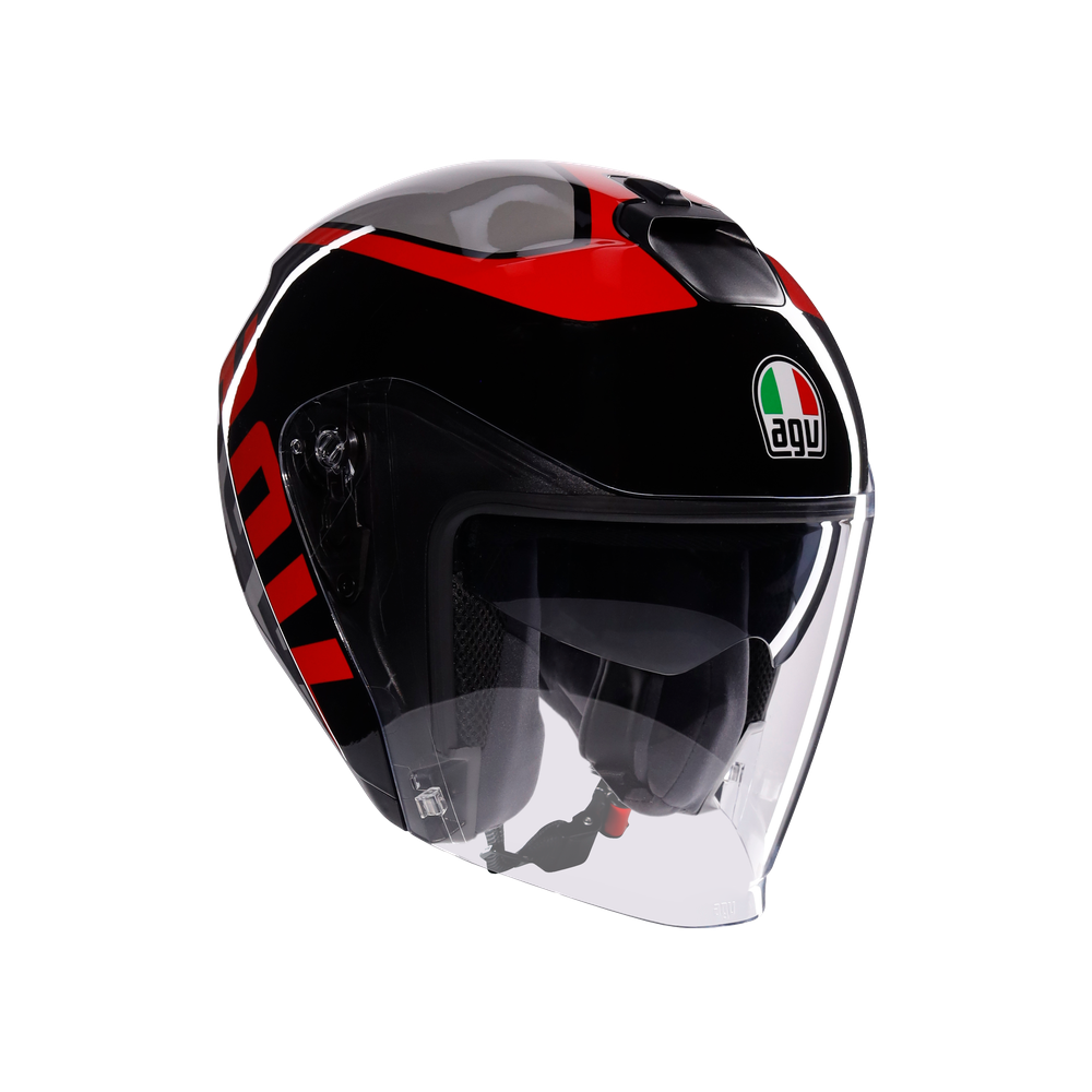 Agv irides Valenza Matt Grey Blk Red Açık Kask