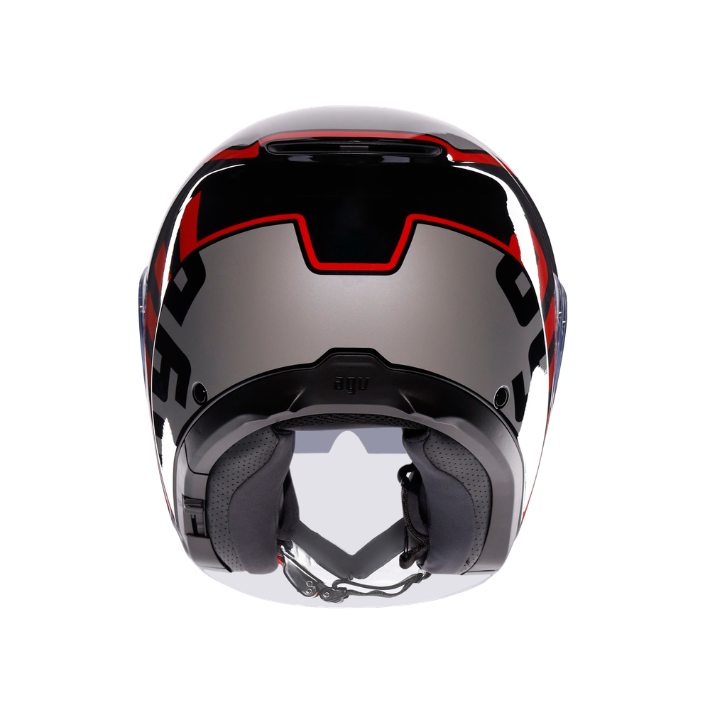 Agv irides Valenza Matt Grey Blk Red Açık Kask