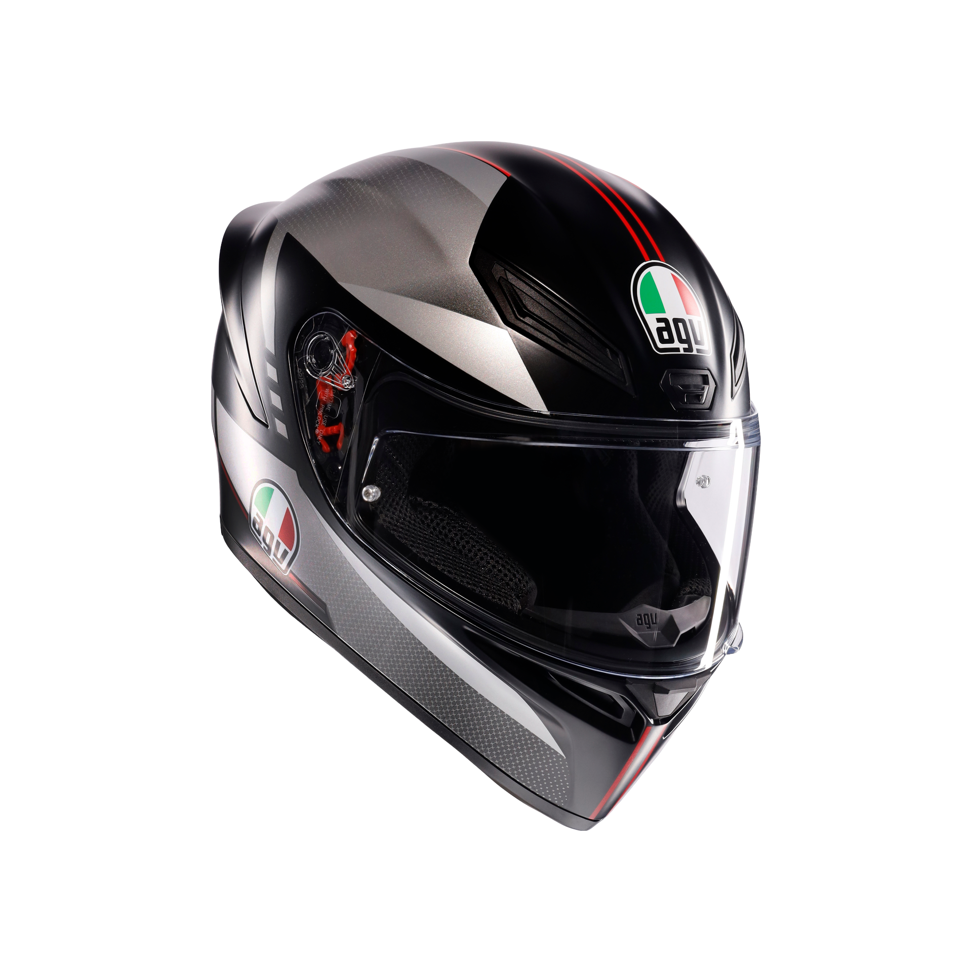 Agv K1 S Lap Matt Black Grey Red Kapalı Kask