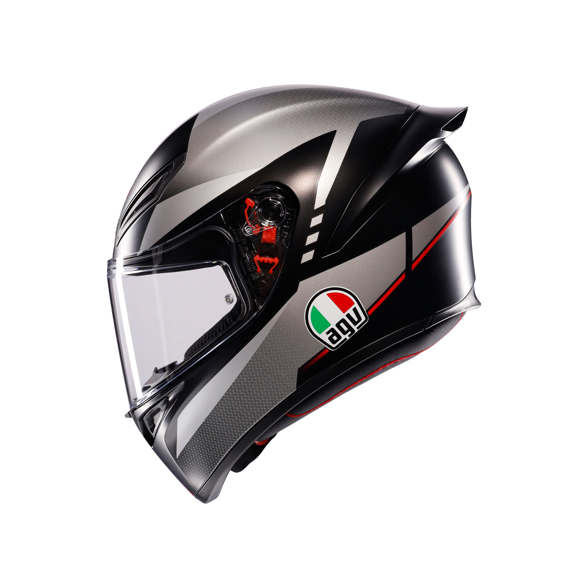 Agv K1 S Lap Matt Black Grey Red Kapalı Kask