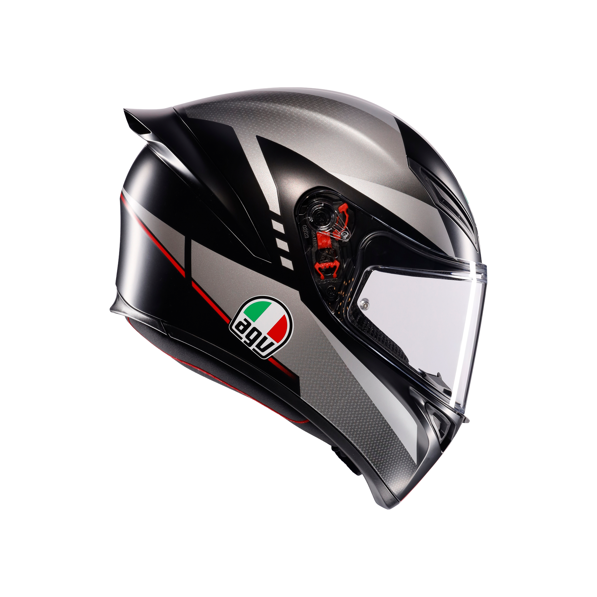 Agv K1 S Lap Matt Black Grey Red Kapalı Kask