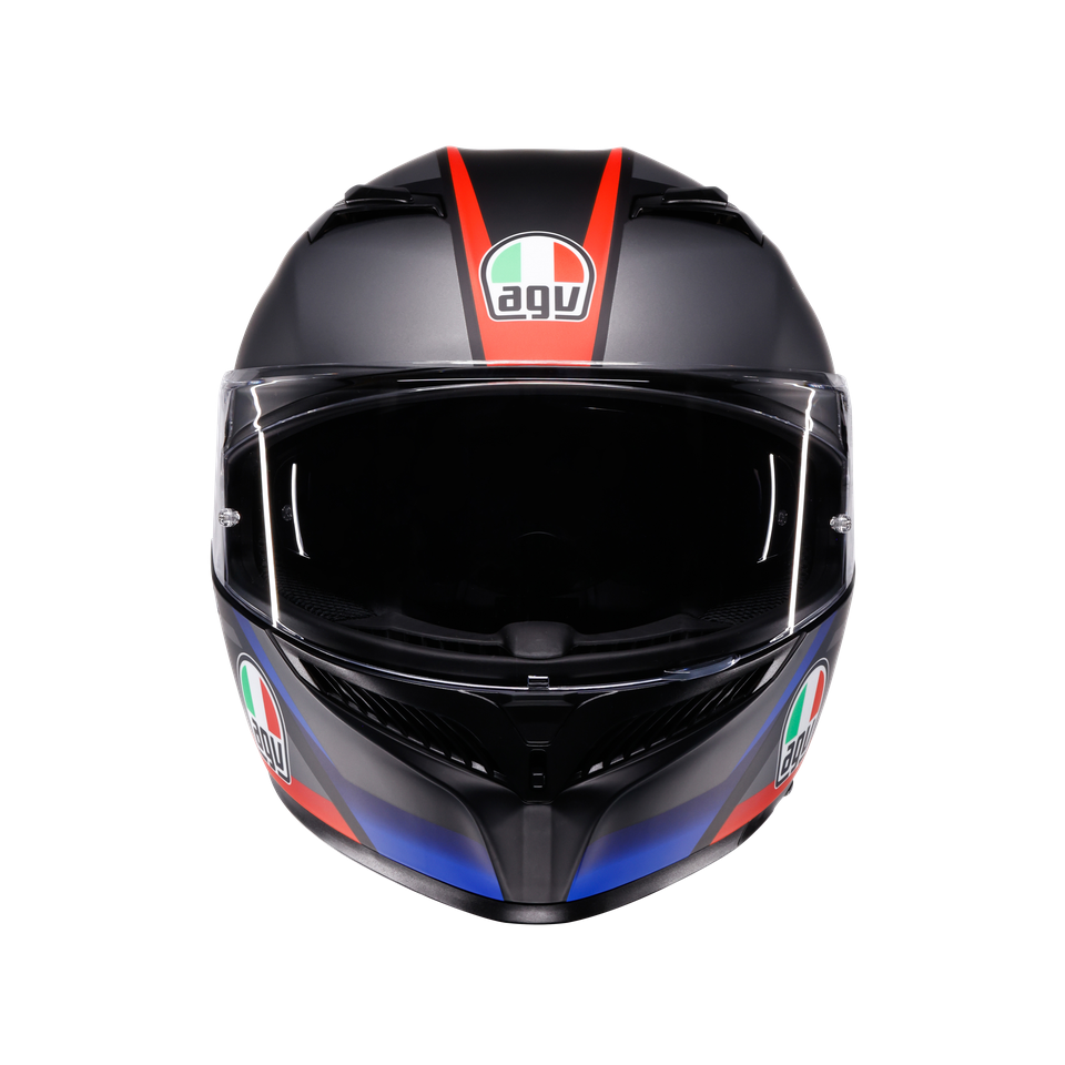 Agv K3 Mplk Striga Matt Black Blue Red Kapalı Kask