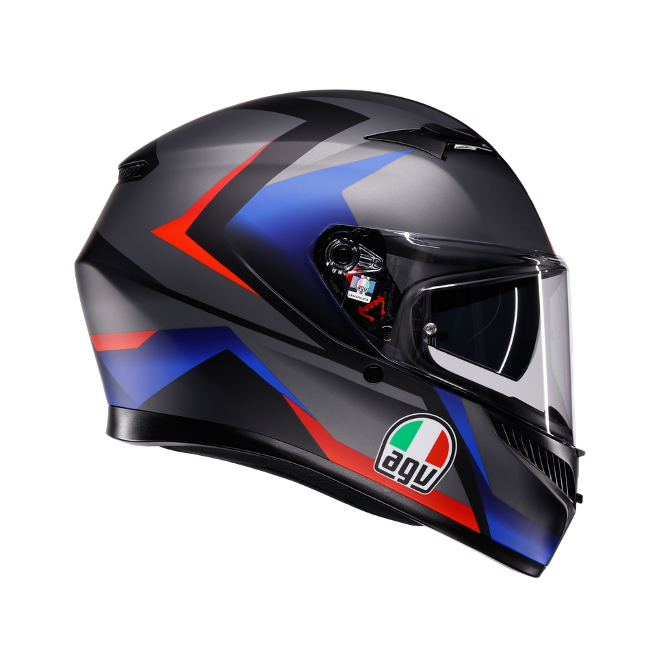 Agv K3 Mplk Striga Matt Black Blue Red Kapalı Kask