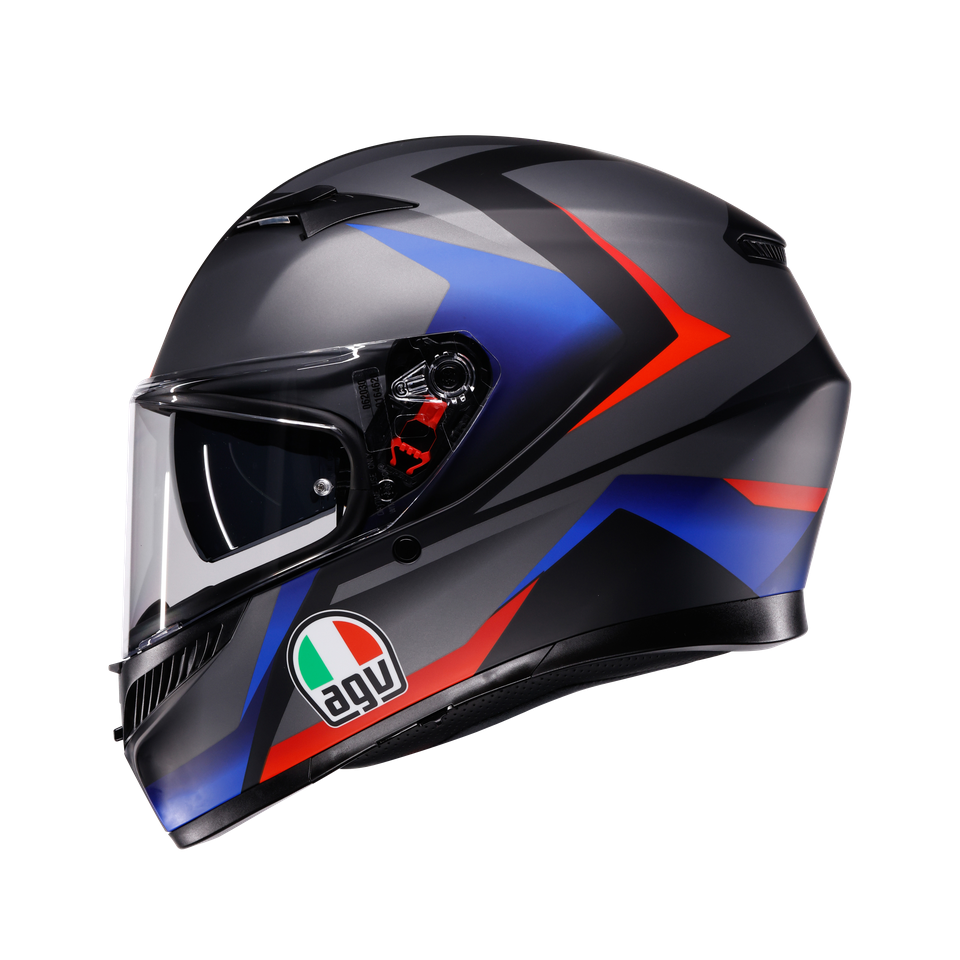 Agv K3 Mplk Striga Matt Black Blue Red Kapalı Kask