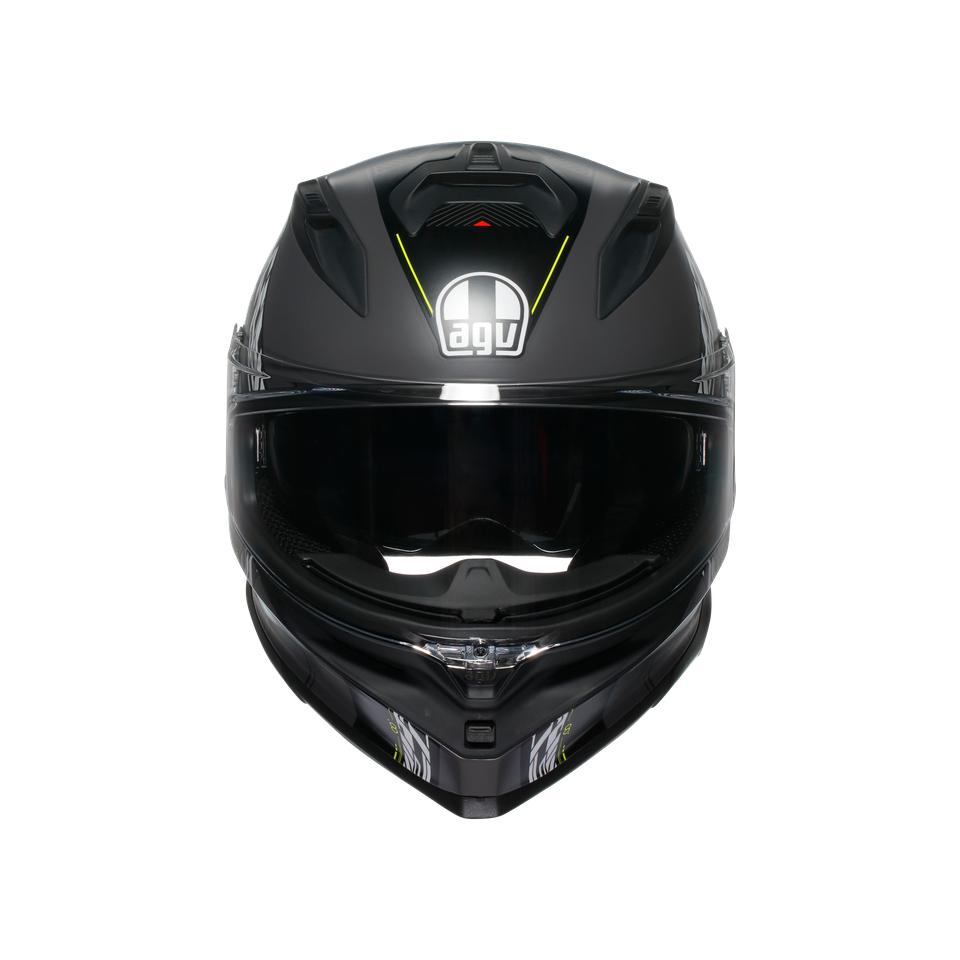 Agv K7 Kyber Matt Grey Yellow Fluo Kapalı Kask