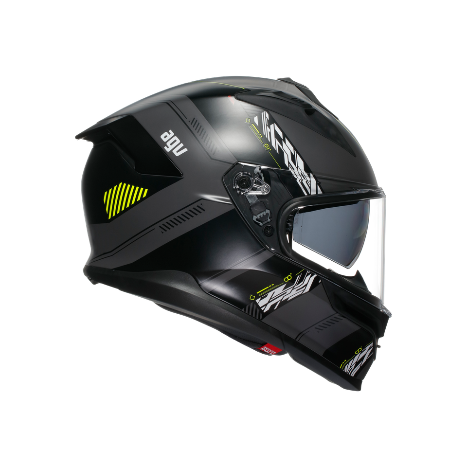 Agv K7 Kyber Matt Grey Yellow Fluo Kapalı Kask