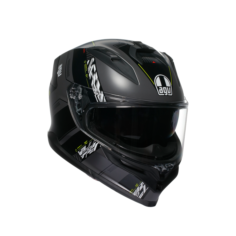 Agv K7 Kyber Matt Grey Yellow Fluo Kapalı Kask