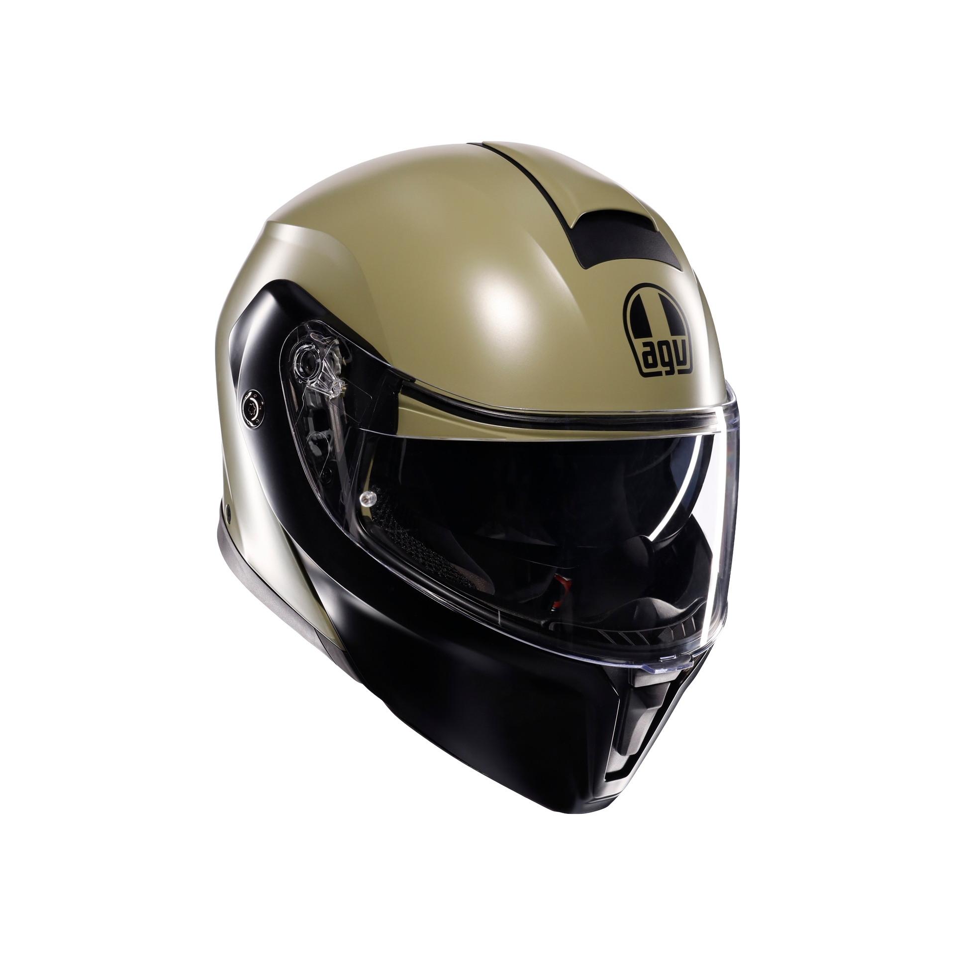 Agv Streetmodular Mono Matt Green Black Çene Açılır Kask