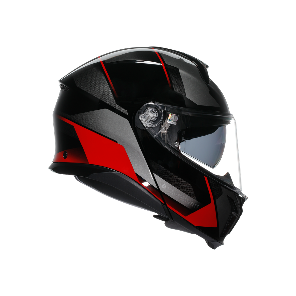 Agv Tourmodular Multi Plk Perception Black Red Çene Açılır Kask