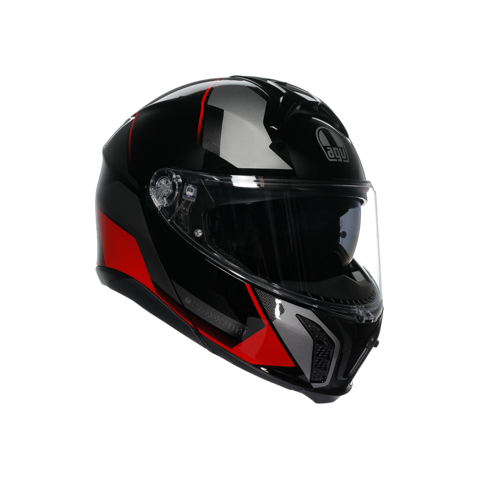Agv Tourmodular Multi Plk Perception Black Red Çene Açılır Kask