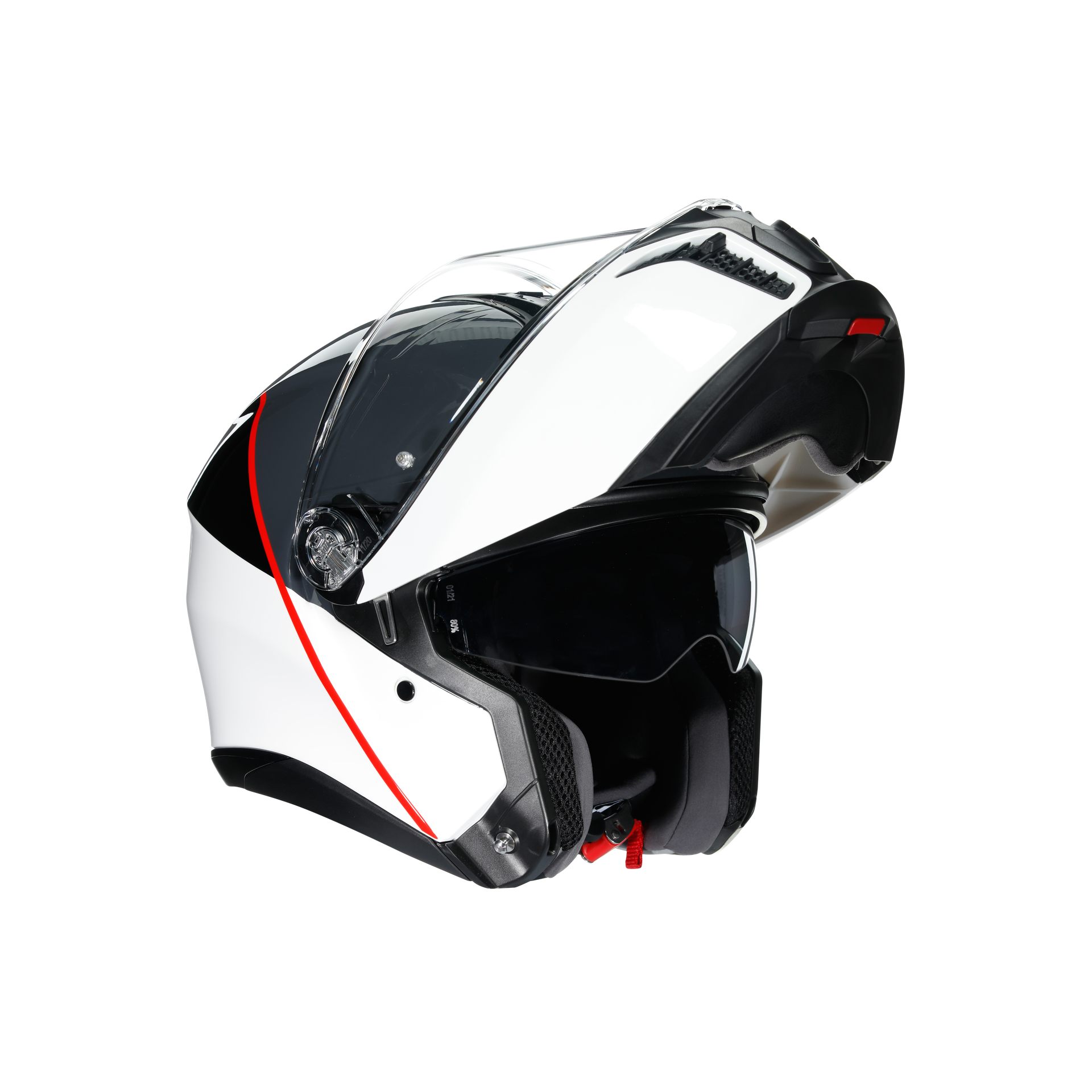 Agv Tourmodular Mlt Balance White Grey Red Çene Açılır Kask