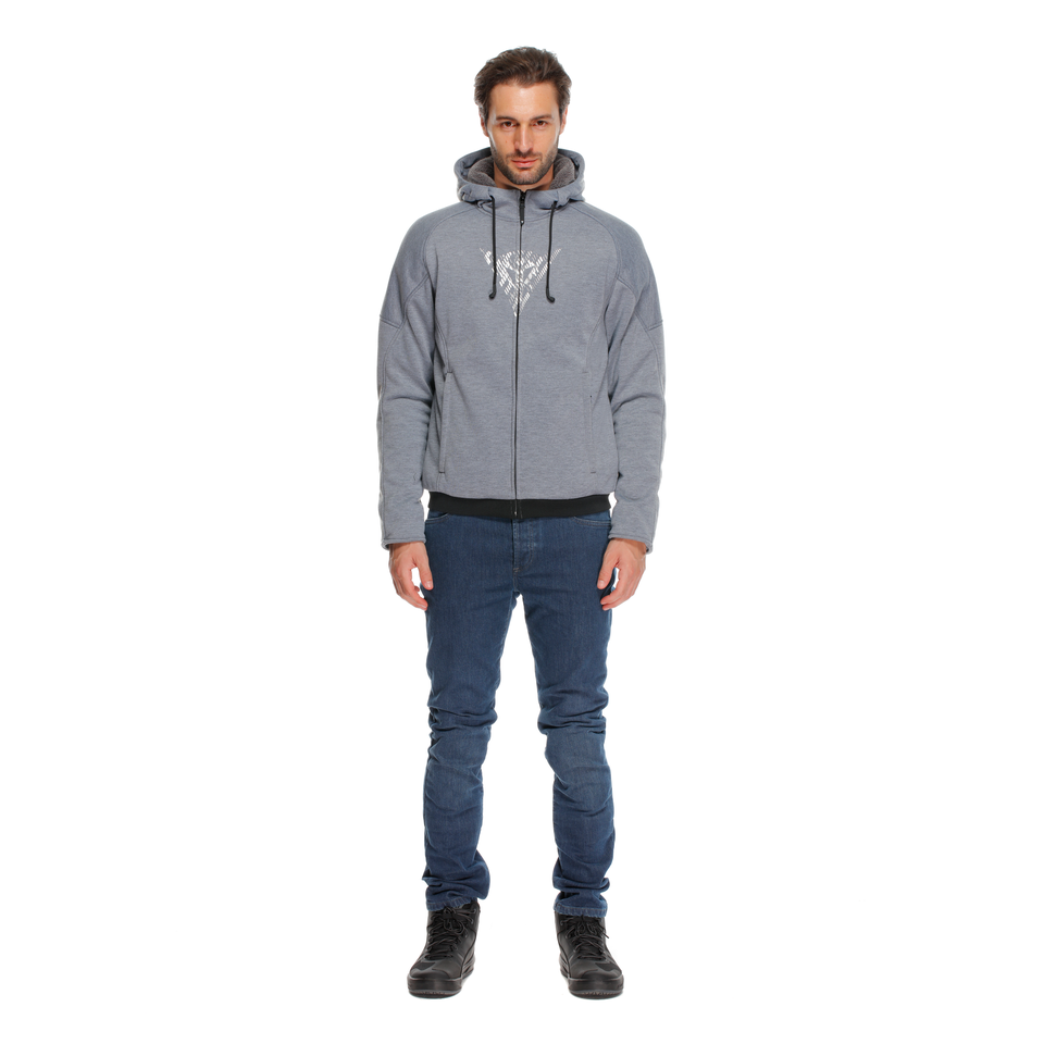 Dainese Bovisa Safety Hoodie Full Zip Grey Melange Black Tekstil Mont