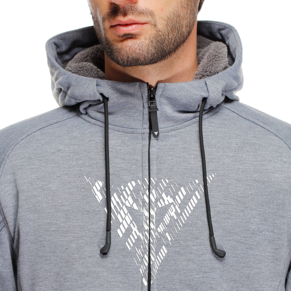 Dainese Bovisa Safety Hoodie Full Zip Grey Melange Black Tekstil Mont