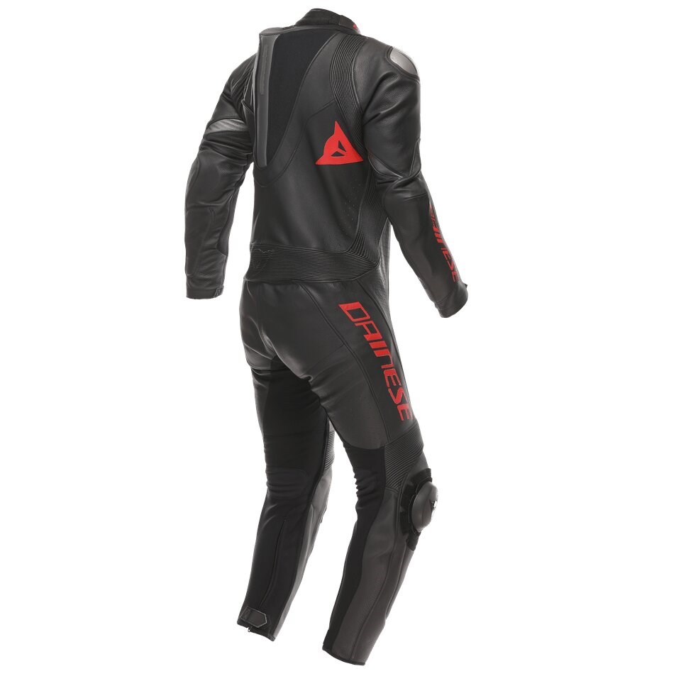 Dainese Demon Sprint Perf 1PC Leather Suit Black Black Red Lava Tek Parça Tulum