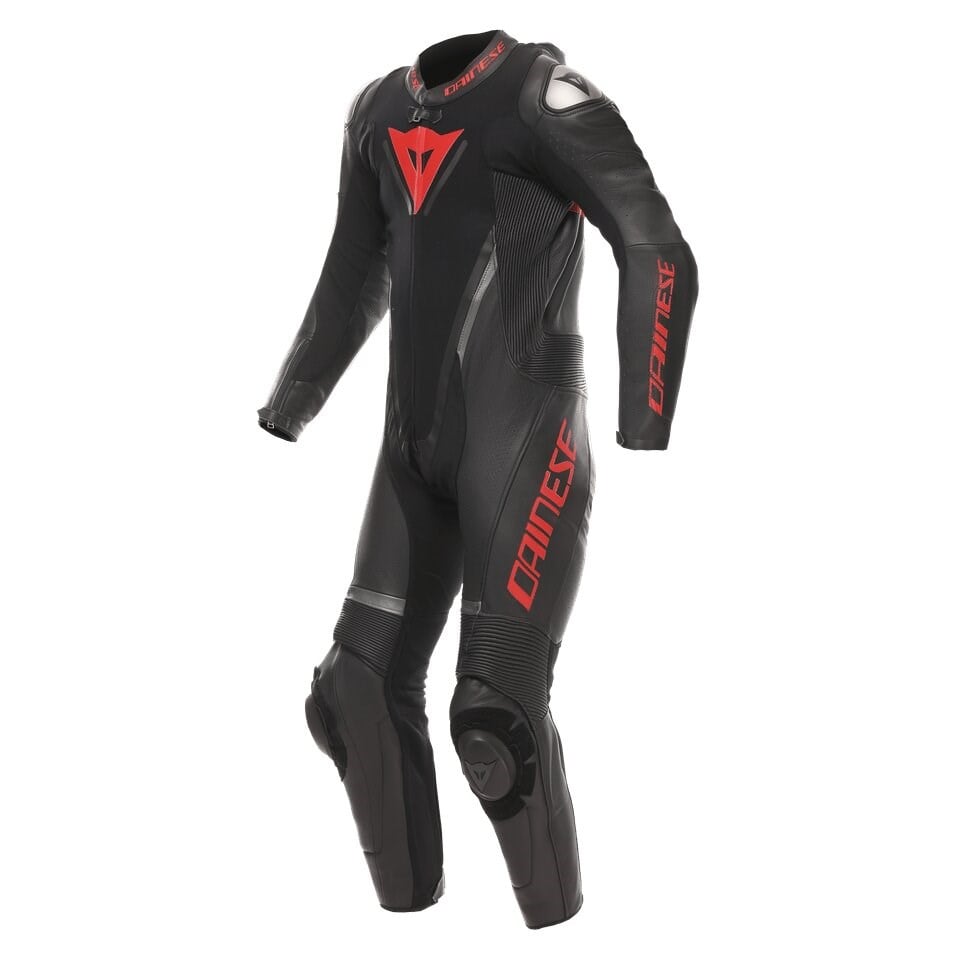 Dainese Demon Sprint Perf 1PC Leather Suit Black Black Red Lava Tek Parça Tulum