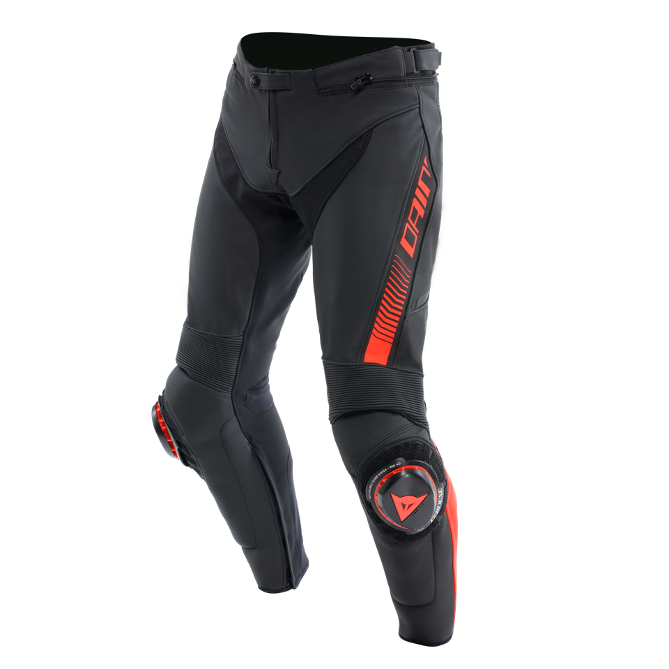 Dainese SuperSpeed Black Red Fluo Deri Pantolon