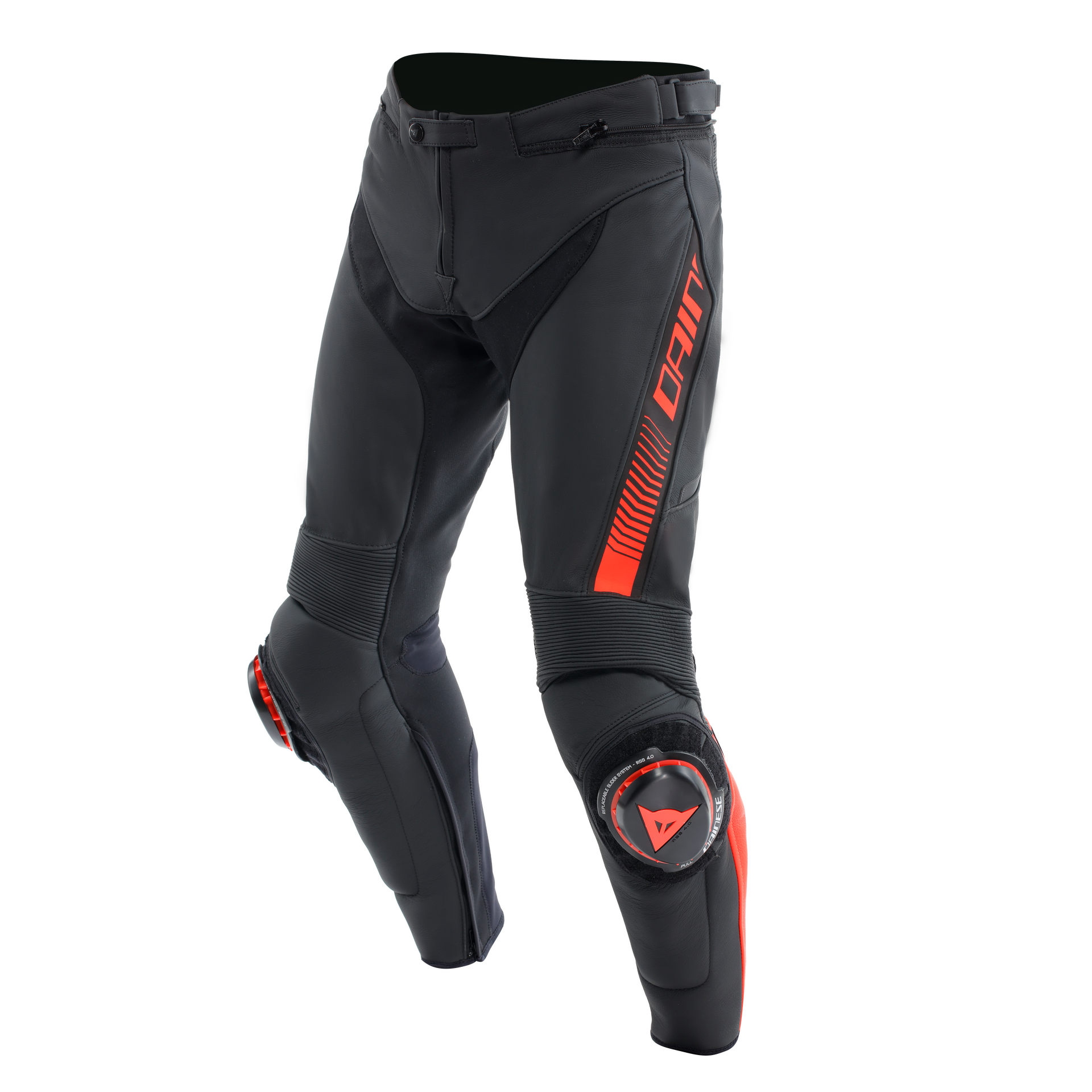 Dainese SuperSpeed Black Red Fluo Deri Pantolon
