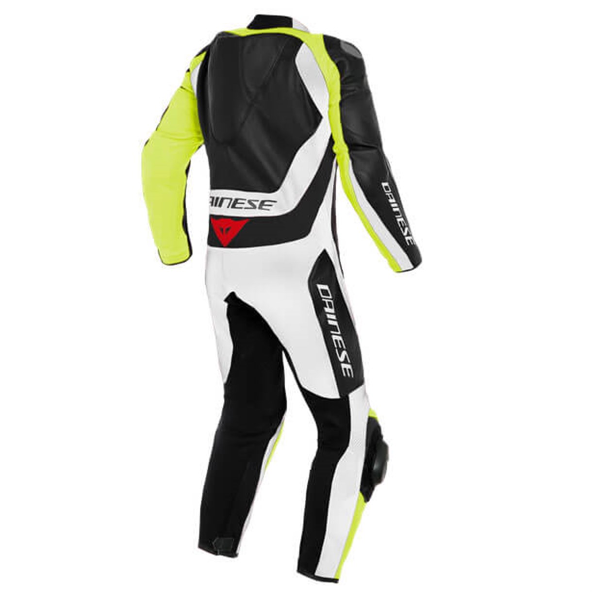 Dainese Assen 2 Black White Fluo Yellow Tek Parça Delikli Deri Tulum