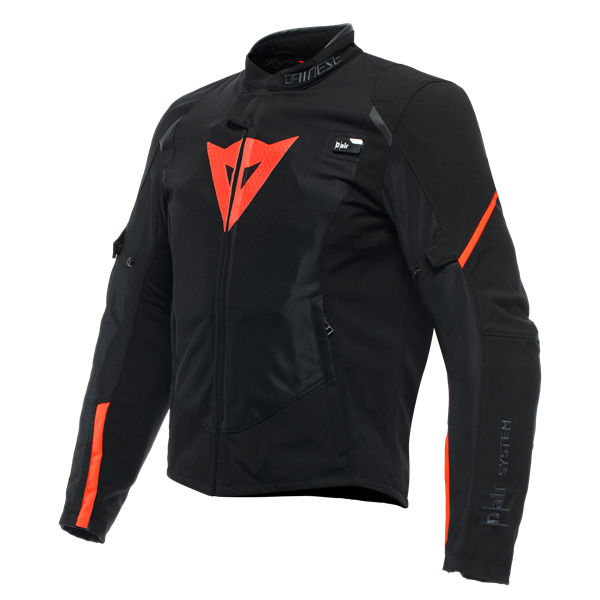 Dainese Smart Jacket LS Sport Black Fluo Red Airbag Tekstil Mont    