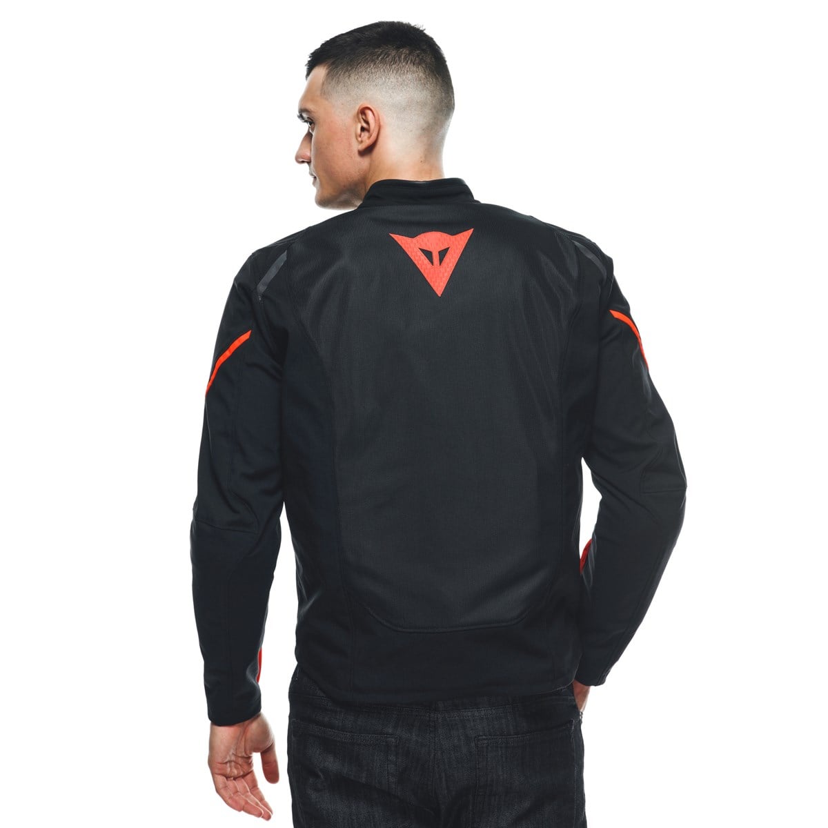 Dainese Smart Jacket LS Sport Black Fluo Red Airbag Tekstil Mont    
