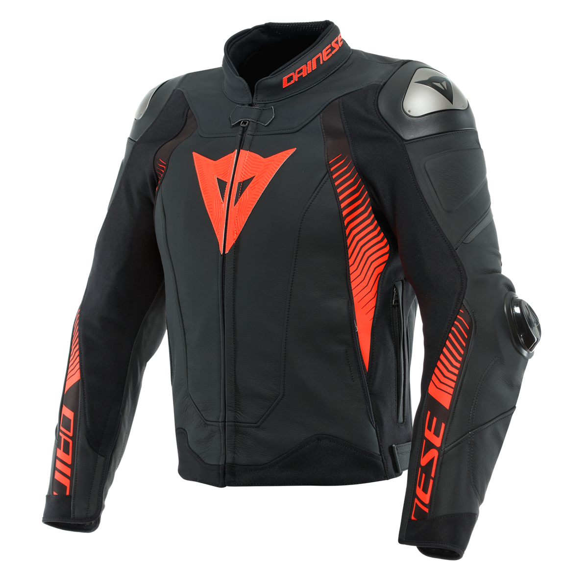 Dainese Super Speed 4 Black Matt Fluo Red Deri Ceket