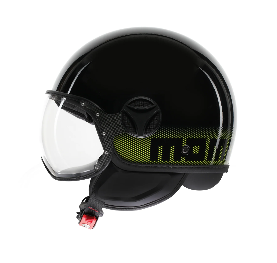 Momodesign Fgrt Classic Stripes Blk Yellow Fluo Açık Kask