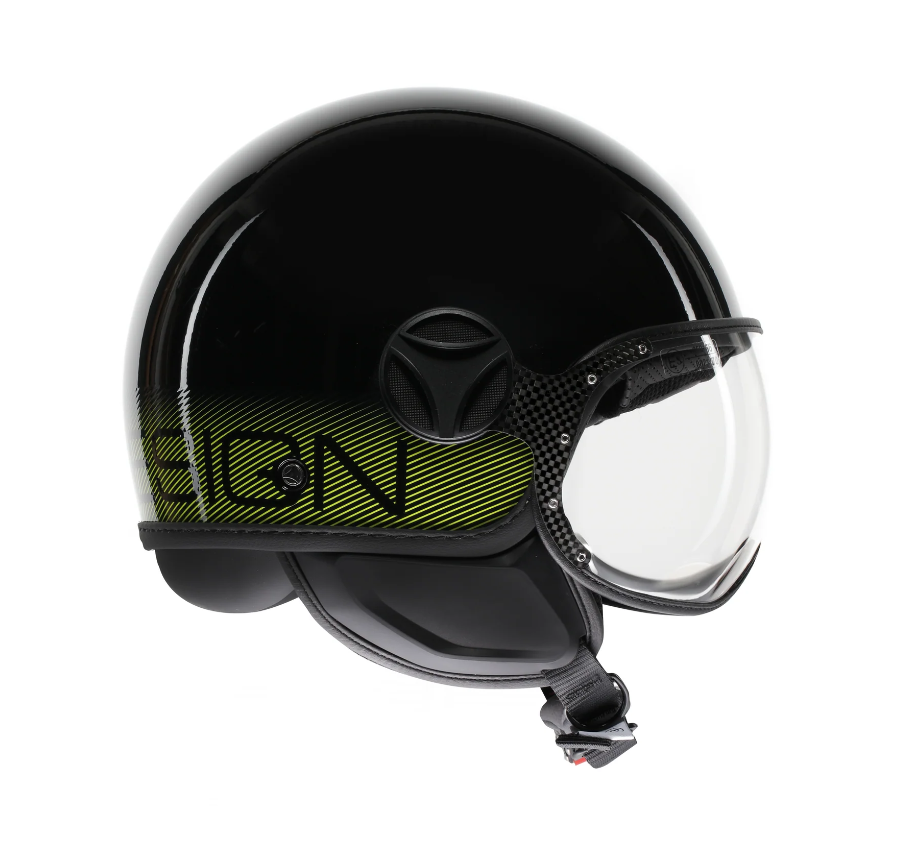 Momodesign Fgrt Classic Stripes Blk Yellow Fluo Açık Kask