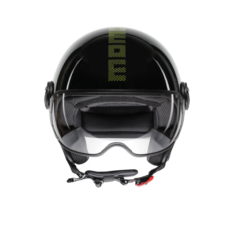 Momodesign Fgrt Classic Stripes Blk Yellow Fluo Açık Kask