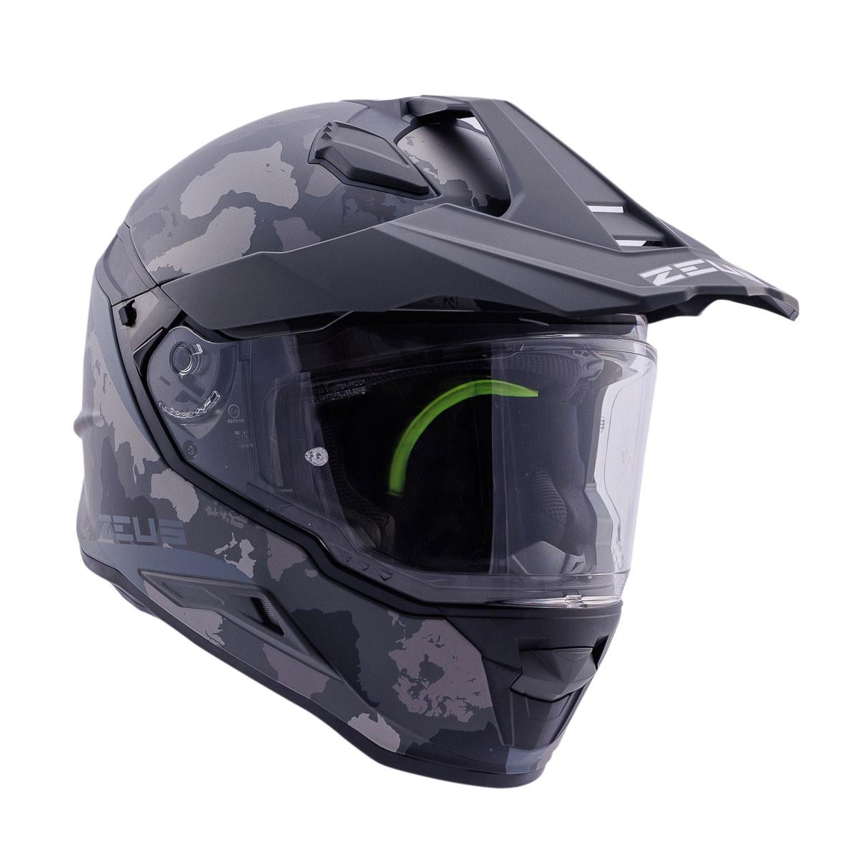 ff Zeus ZS-913 BF6 Matt Black Grey Black Silver Kapalı Kask