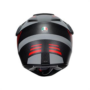 Agv Ax9 Multi Refractive Adv Corbon Red Kapalı Kask 