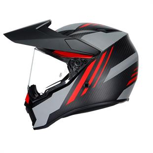 Agv Ax9 Multi Refractive Adv Corbon Red Kapalı Kask 