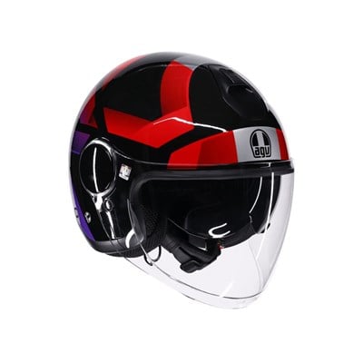 Agv Eteres Camogli Black Red Purple Açık Kask