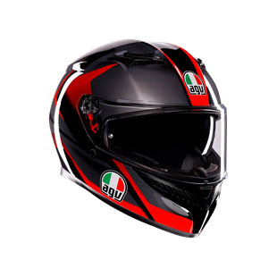 Agv K3 Mplk Striga Black Grey Red Kapalı Kask