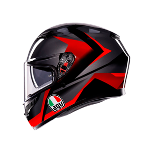 Agv K3 Mplk Striga Black Grey Red Kapalı Kask