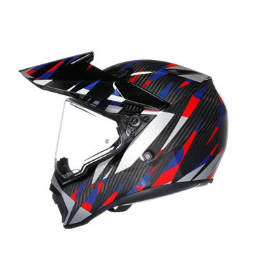 Agv AX9 Mplk Steppa Carbon Red Blue Kapalı Kask