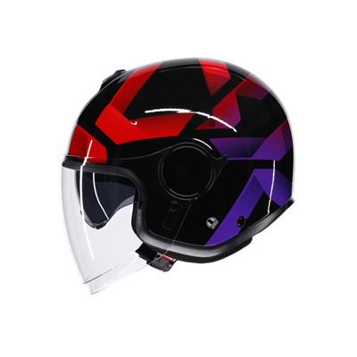 Agv Eteres Camogli Black Red Purple Açık Kask