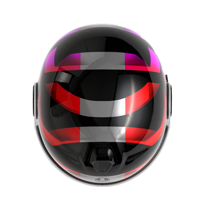 Agv Eteres Camogli Black Red Purple Açık Kask