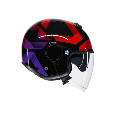 Agv Eteres Camogli Black Red Purple Açık Kask
